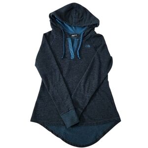 THE NORTH FACE heather teal pullover hoodie tunic w/ high-low hem s